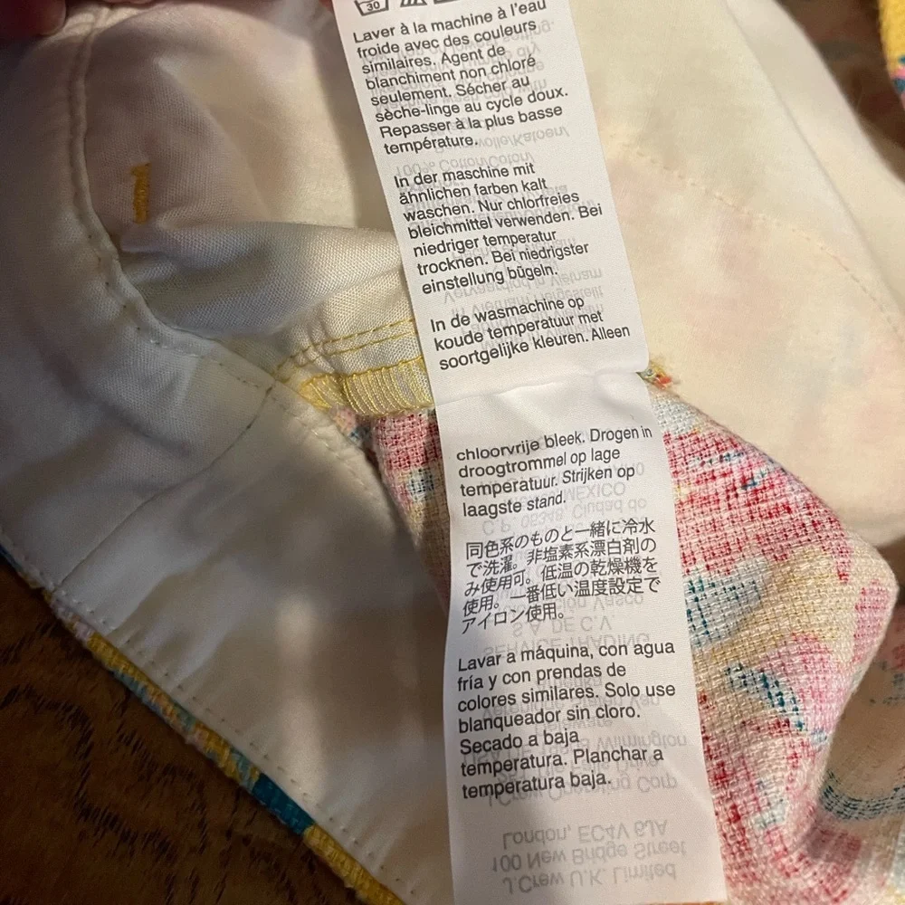 J Crew yellow shorts w/ floral pattern sz 4 EUC - Picture 5 of 11